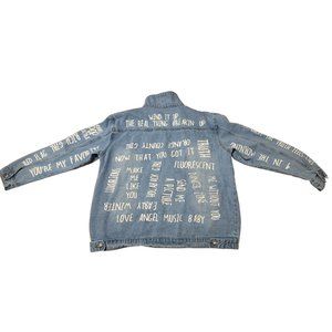 Gwen Stefani Song Title Denim Jacket XL – Rare, Y2K Style, OVERSIZE